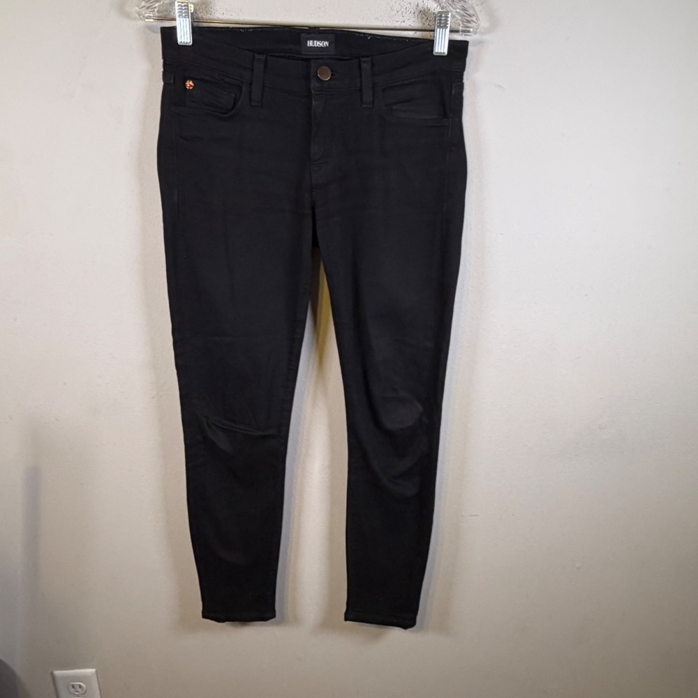 Hudson Womens Krista Super Skinny Crop Jeans Black Size 25